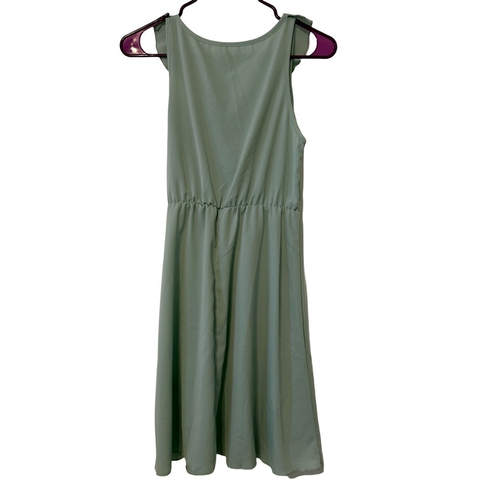 Breathe Women Sleeveless Ruffle Fit and Flare Sage Green Dress Size XS - Picture 3 of 7
